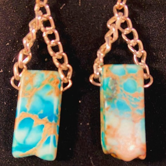 💖Beautiful Turquoise Choker Necklace Set! NEW! 16 in long /NS20 - Picture 6 of 6